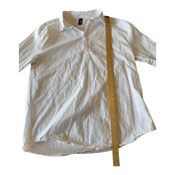 OUKU 100% linen shirt/tunic buttons adjustable sleeves XL - Picture 8 of 9